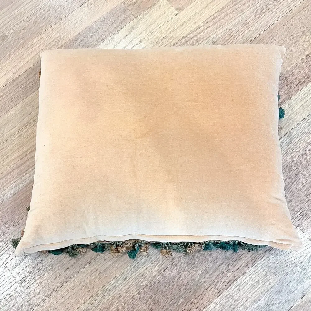 LARGE 22x18 Vintage French Country Rooster Frog Needlepoint Pillow Tassel Fringe - Picture 7 of 10